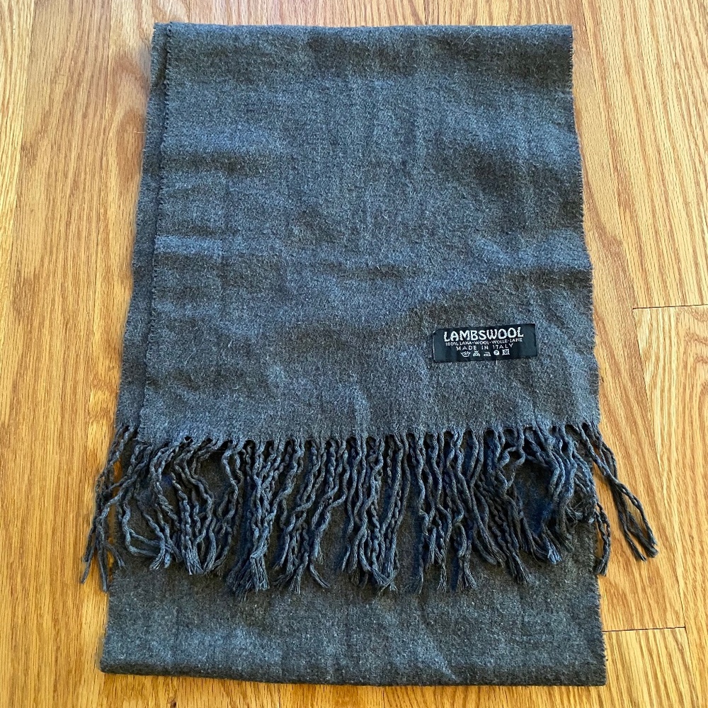 Grey Wool Italian Scarf for Med or Women